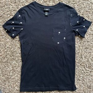 H&M Men’s X-Small Palm Tree Shirt - Navy